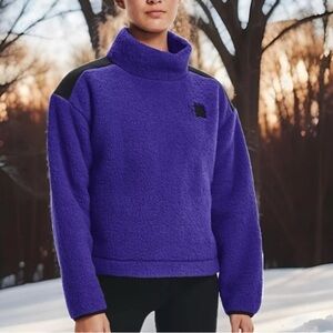 Under Armour Womens UA Sherpa Fleece Pullover Blue Comfort Jacket size l…